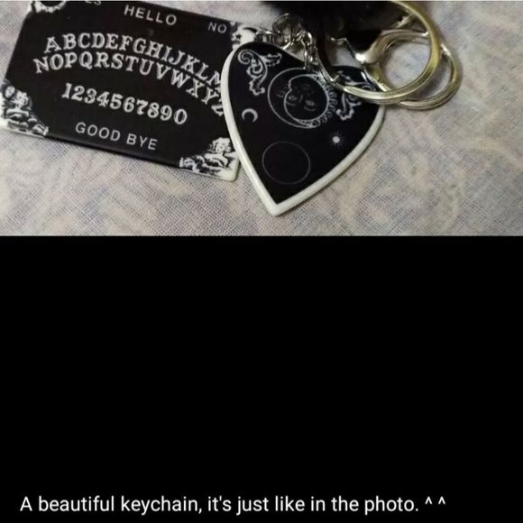 Halloween Ouija Planchette Black Pompom Keychain Handbag Tag - Picture 7 of 11